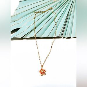 Crystal flower necklace S216